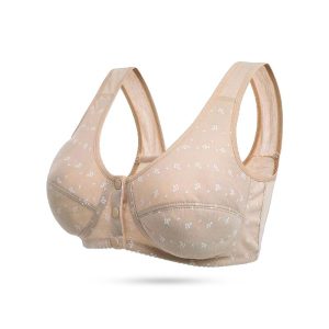Nursing Ease Front-Button Maternity Bra Beige