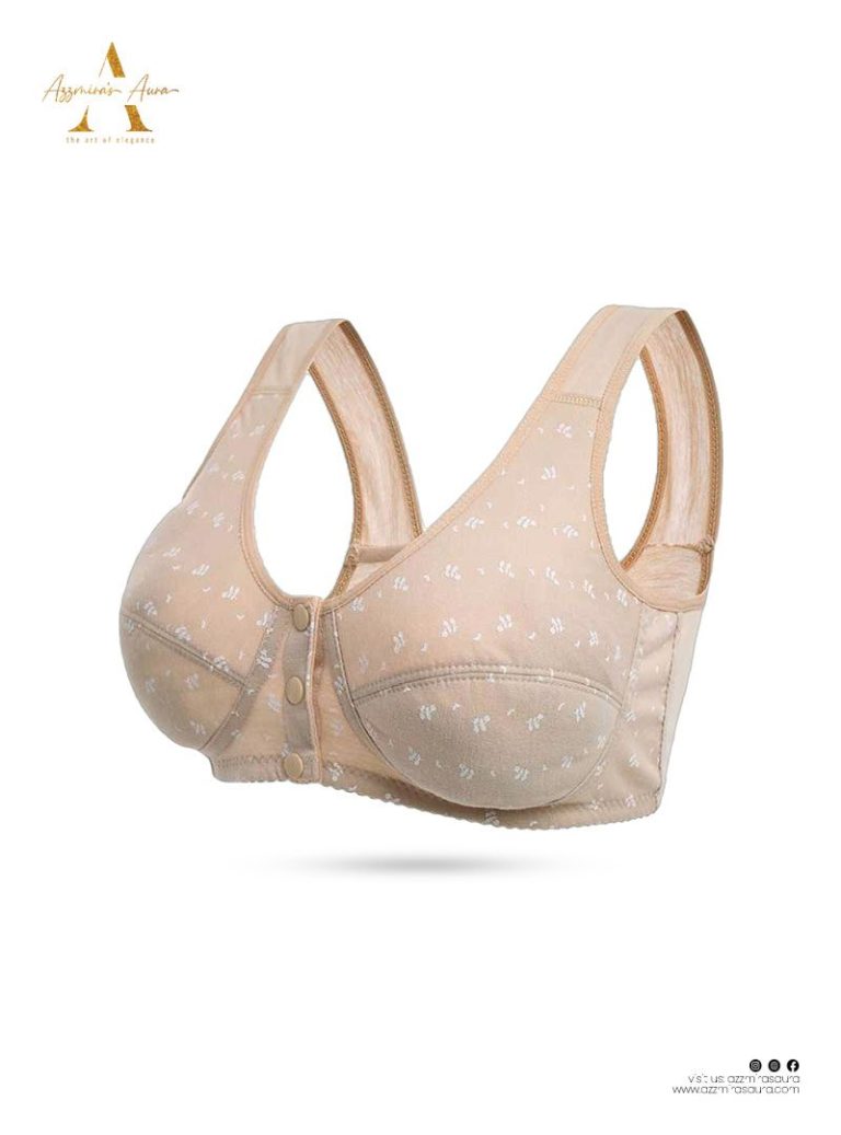 Nursing Ease Front-Button Maternity Bra Beige